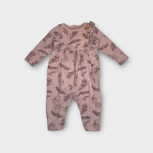 City Mouse Leaf Pattern Organic Romper